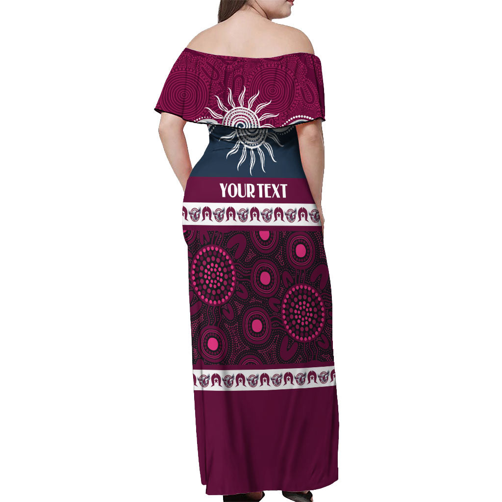 Sea Eagles NAIDOC Week Personalised Off Shoulder Maxi Dress Aboriginal Torres Strait Islanders Vibe