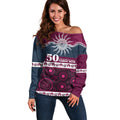 Sea Eagles NAIDOC Week Personalised Off Shoulder Sweater Aboriginal Torres Strait Islanders Vibe