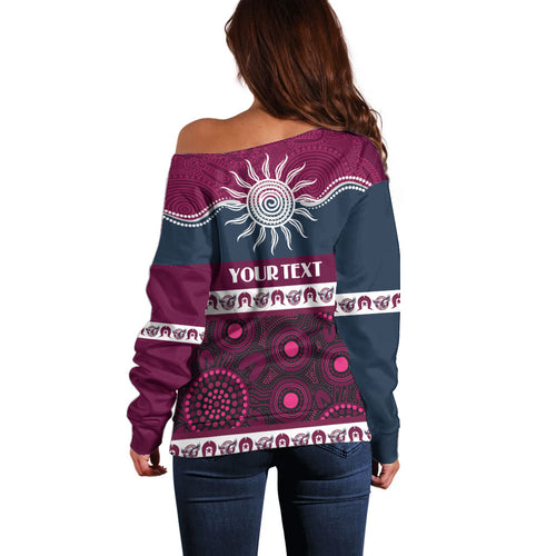 Sea Eagles NAIDOC Week Personalised Off Shoulder Sweater Aboriginal Torres Strait Islanders Vibe