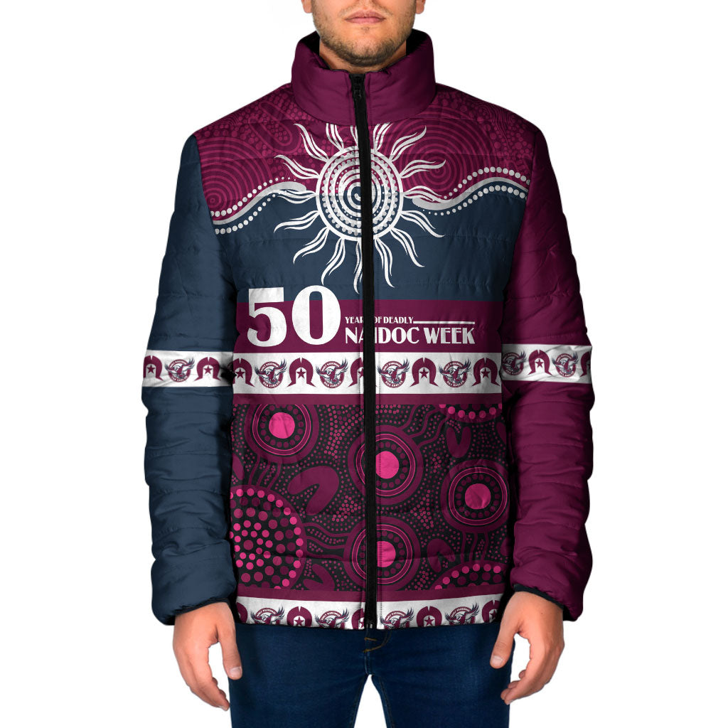 Sea Eagles NAIDOC Week Personalised Padded Jacket Aboriginal Torres Strait Islanders Vibe