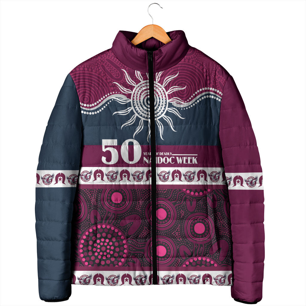 Sea Eagles NAIDOC Week Personalised Padded Jacket Aboriginal Torres Strait Islanders Vibe