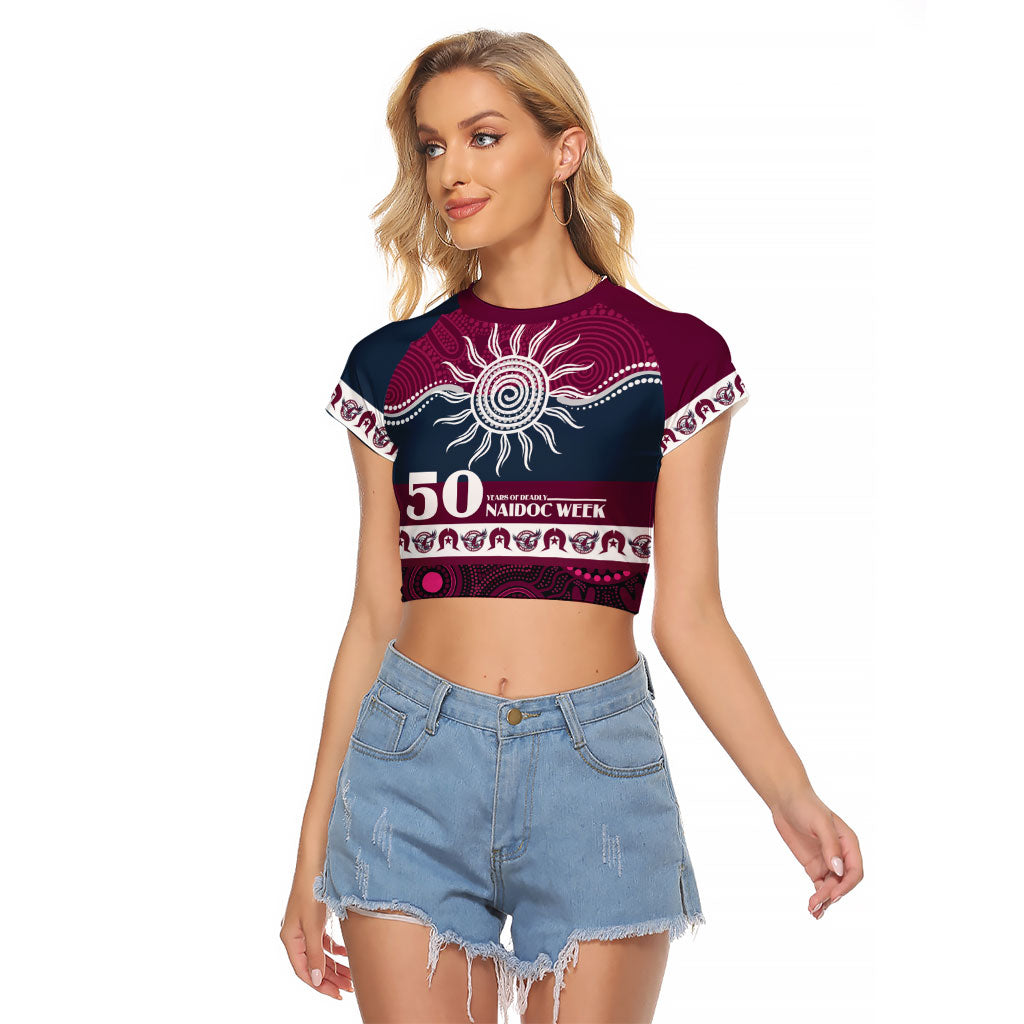 Sea Eagles NAIDOC Week Personalised Raglan Cropped T Shirt Aboriginal Torres Strait Islanders Vibe