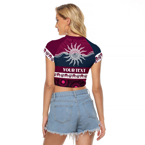 Sea Eagles NAIDOC Week Personalised Raglan Cropped T Shirt Aboriginal Torres Strait Islanders Vibe