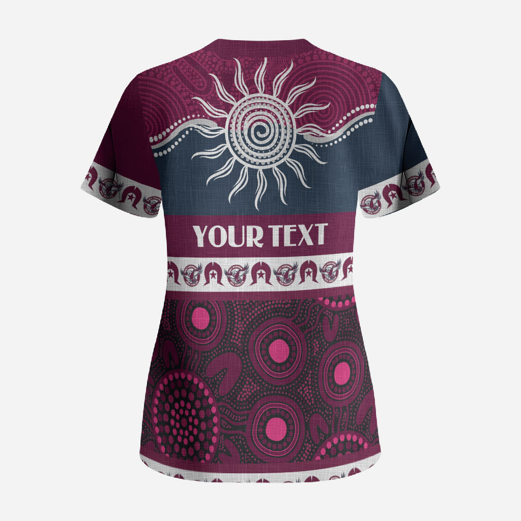 Sea Eagles NAIDOC Week Personalised Scrub Top Aboriginal Torres Strait Islanders Vibe