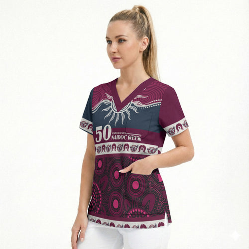 Sea Eagles NAIDOC Week Personalised Scrub Top Aboriginal Torres Strait Islanders Vibe