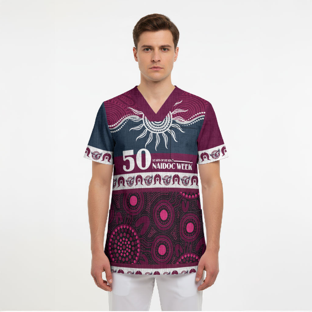 Sea Eagles NAIDOC Week Personalised Scrub Top Aboriginal Torres Strait Islanders Vibe