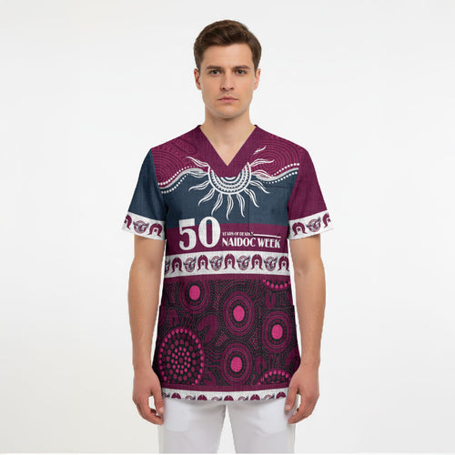 Sea Eagles NAIDOC Week Personalised Scrub Top Aboriginal Torres Strait Islanders Vibe