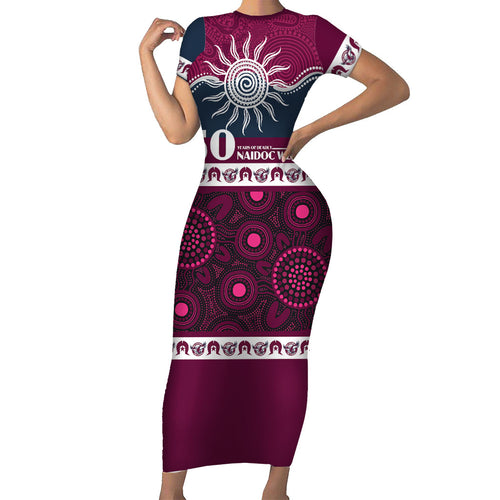 Sea Eagles NAIDOC Week Personalised Short Sleeve Bodycon Dress Aboriginal Torres Strait Islanders Vibe