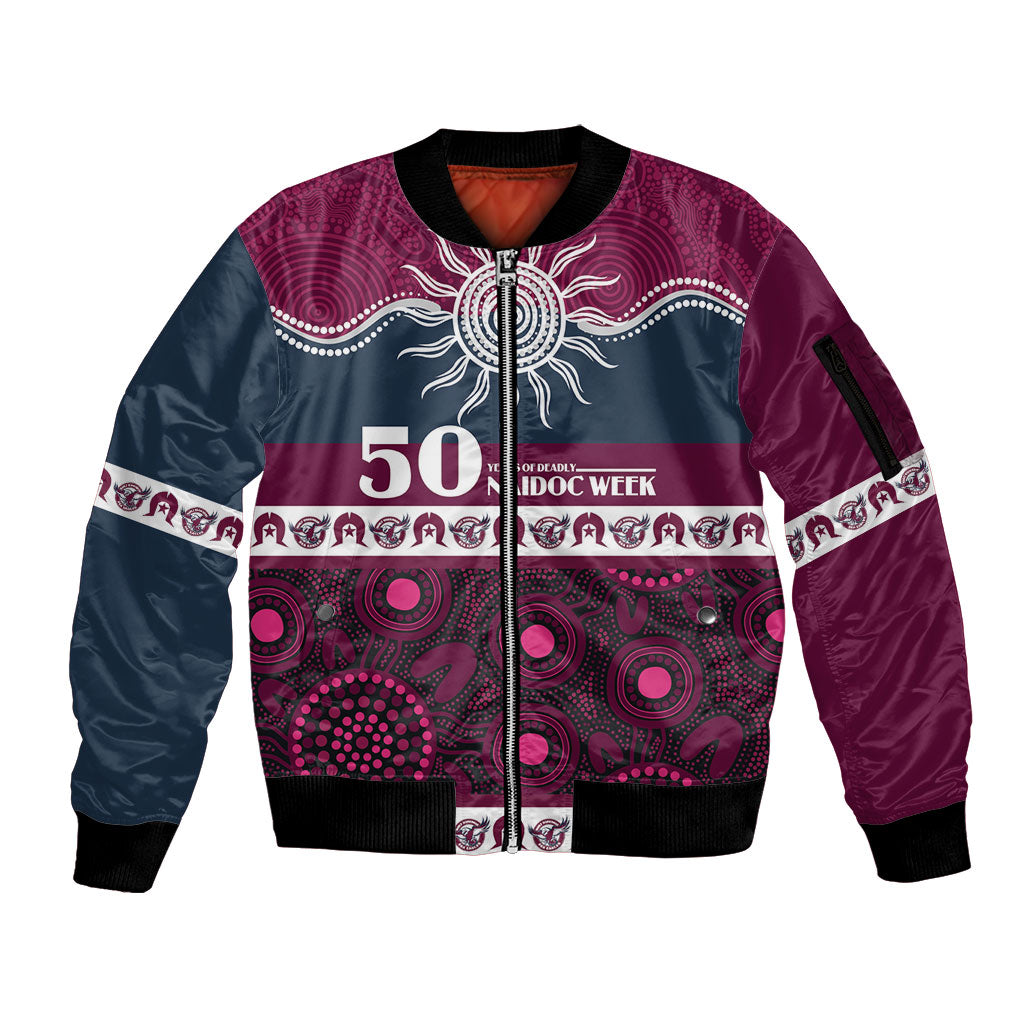 Sea Eagles NAIDOC Week Personalised Sleeve Zip Bomber Jacket Aboriginal Torres Strait Islanders Vibe