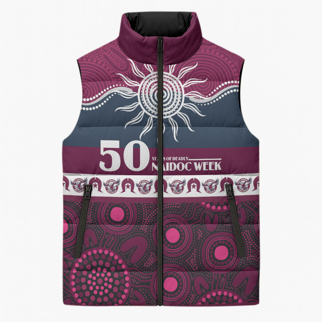 Sea Eagles NAIDOC Week Personalised Sleeveless Puffer Jacket Aboriginal Torres Strait Islanders Vibe