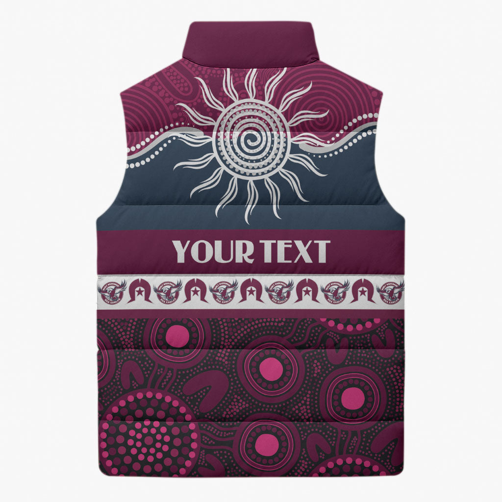 Sea Eagles NAIDOC Week Personalised Sleeveless Puffer Jacket Aboriginal Torres Strait Islanders Vibe