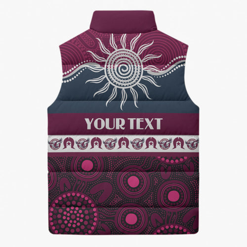 Sea Eagles NAIDOC Week Personalised Sleeveless Puffer Jacket Aboriginal Torres Strait Islanders Vibe