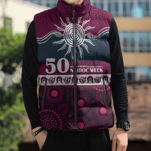 Sea Eagles NAIDOC Week Personalised Sleeveless Puffer Jacket Aboriginal Torres Strait Islanders Vibe