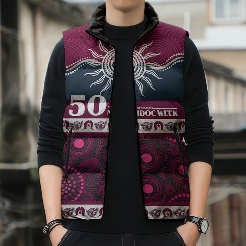 Sea Eagles NAIDOC Week Personalised Sleeveless Puffer Jacket Aboriginal Torres Strait Islanders Vibe