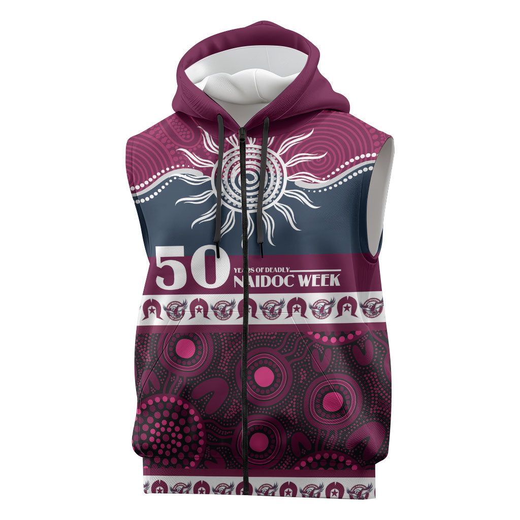 Sea Eagles NAIDOC Week Personalised Sleeveless Zip Hoodie Aboriginal Torres Strait Islanders Vibe