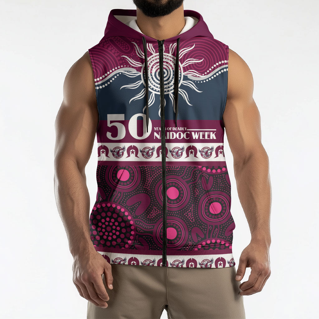 Sea Eagles NAIDOC Week Personalised Sleeveless Zip Hoodie Aboriginal Torres Strait Islanders Vibe