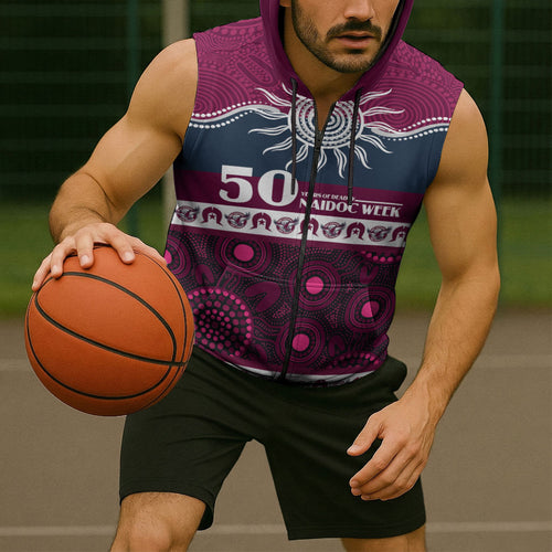 Sea Eagles NAIDOC Week Personalised Sleeveless Zip Hoodie Aboriginal Torres Strait Islanders Vibe