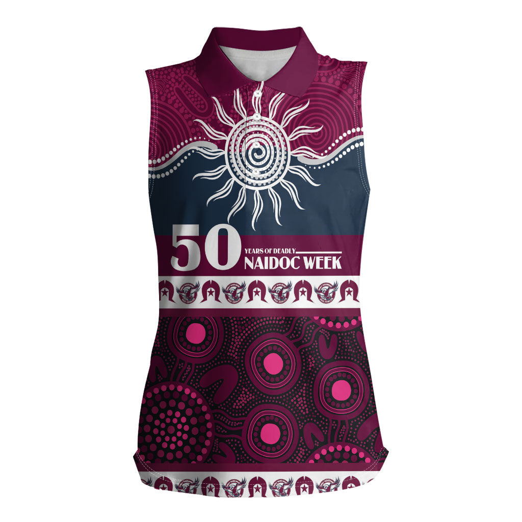 Sea Eagles NAIDOC Week Personalised Women Sleeveless Polo Shirt Aboriginal Torres Strait Islanders Vibe