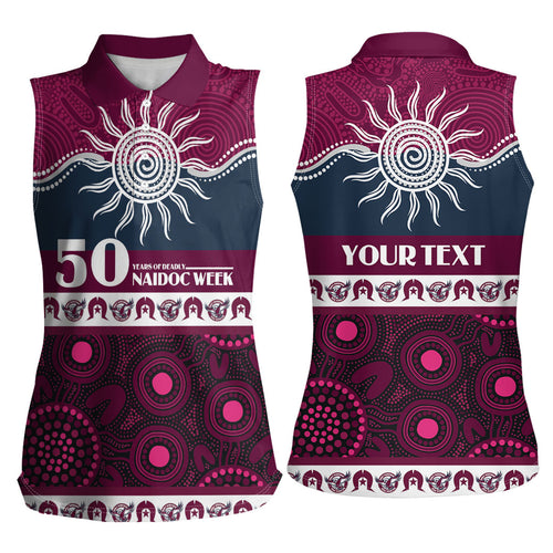 Sea Eagles NAIDOC Week Personalised Women Sleeveless Polo Shirt Aboriginal Torres Strait Islanders Vibe