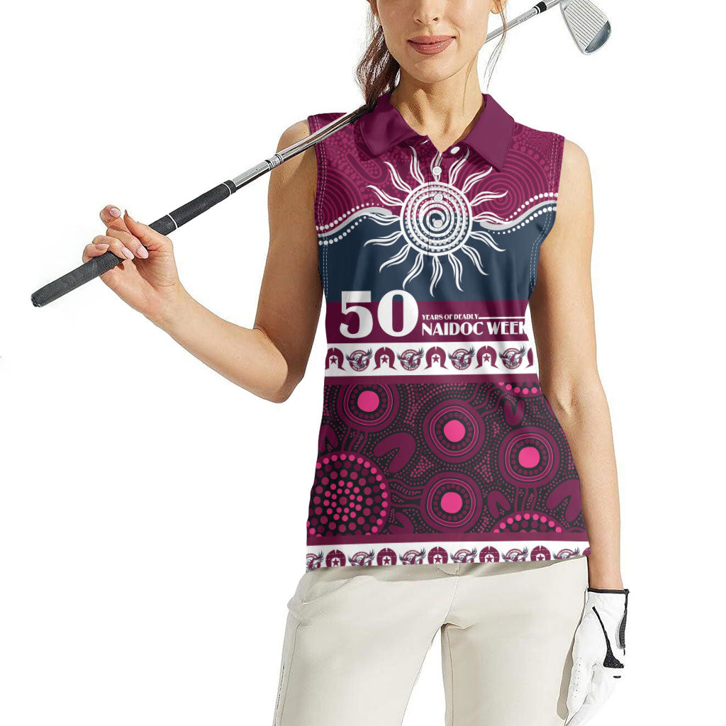 Sea Eagles NAIDOC Week Personalised Women Sleeveless Polo Shirt Aboriginal Torres Strait Islanders Vibe