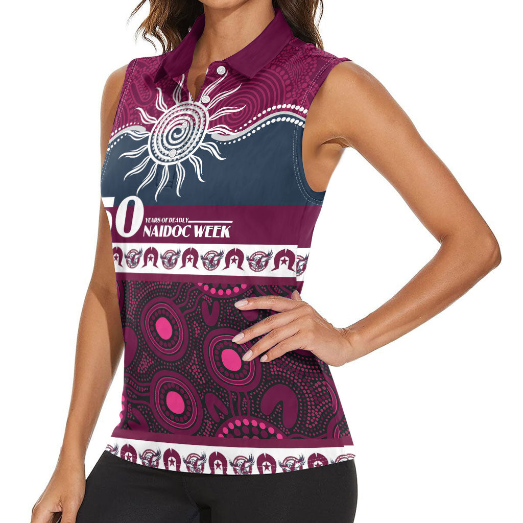 Sea Eagles NAIDOC Week Personalised Women Sleeveless Polo Shirt Aboriginal Torres Strait Islanders Vibe