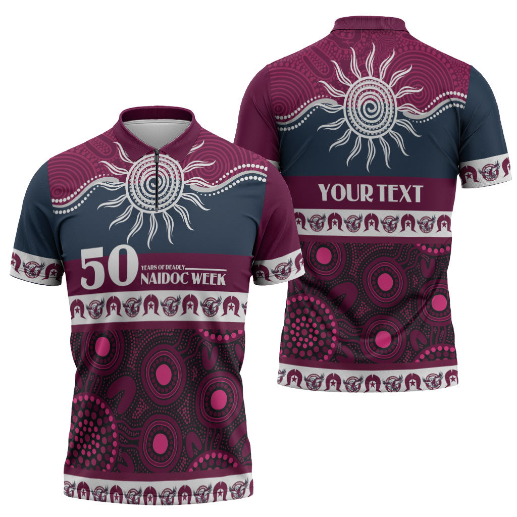 Sea Eagles NAIDOC Week Personalised Zipper Polo Shirt Aboriginal Torres Strait Islanders Vibe