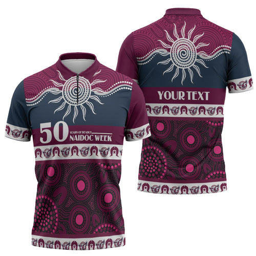 Sea Eagles NAIDOC Week Personalised Zipper Polo Shirt Aboriginal Torres Strait Islanders Vibe