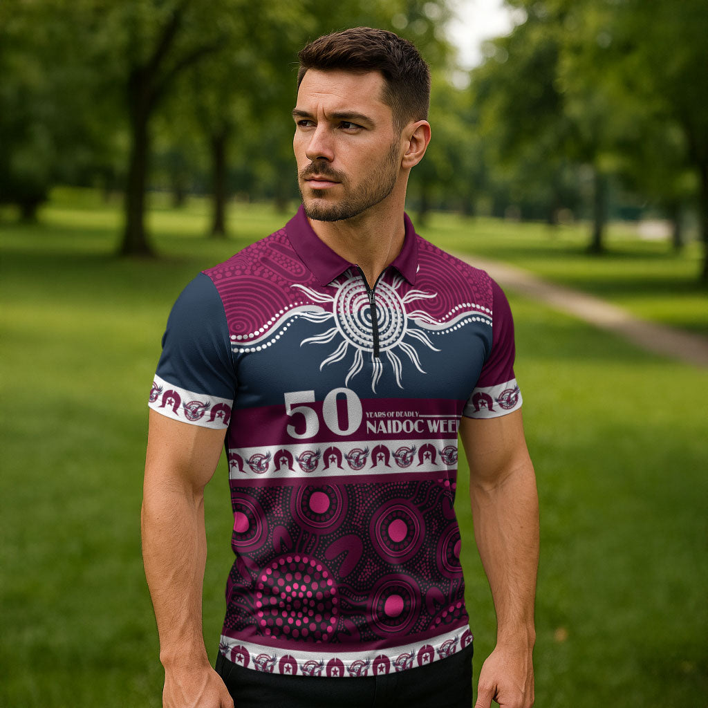 Sea Eagles NAIDOC Week Personalised Zipper Polo Shirt Aboriginal Torres Strait Islanders Vibe