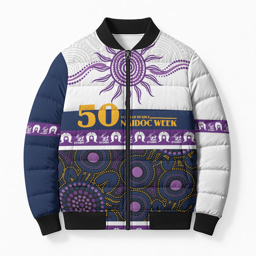 Storm NAIDOC Week Personalised Bomber Puffer Jacket Aboriginal Torres Strait Islanders Vibe