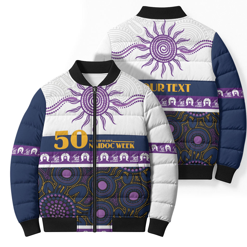 Storm NAIDOC Week Personalised Bomber Puffer Jacket Aboriginal Torres Strait Islanders Vibe