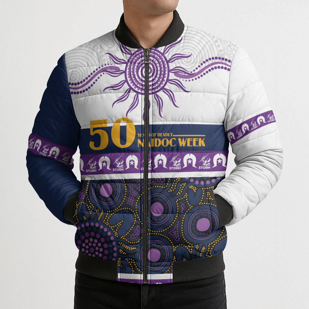 Storm NAIDOC Week Personalised Bomber Puffer Jacket Aboriginal Torres Strait Islanders Vibe
