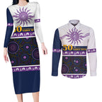 Storm NAIDOC Week Personalised Couples Matching Long Sleeve Bodycon Dress and Long Sleeve Button Shirt Aboriginal Torres Strait Islanders Vibe