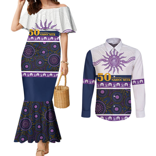 Storm NAIDOC Week Personalised Couples Matching Mermaid Dress and Long Sleeve Button Shirt Aboriginal Torres Strait Islanders Vibe