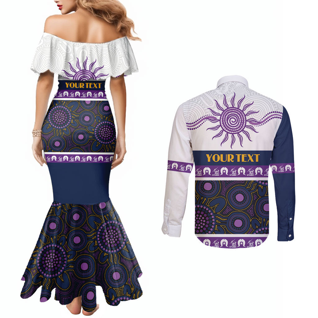 Storm NAIDOC Week Personalised Couples Matching Mermaid Dress and Long Sleeve Button Shirt Aboriginal Torres Strait Islanders Vibe