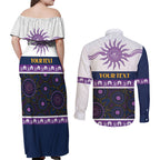 Storm NAIDOC Week Personalised Couples Matching Off Shoulder Maxi Dress and Long Sleeve Button Shirt Aboriginal Torres Strait Islanders Vibe