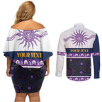 Storm NAIDOC Week Personalised Couples Matching Off Shoulder Short Dress and Long Sleeve Button Shirt Aboriginal Torres Strait Islanders Vibe