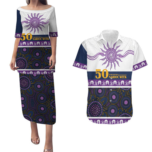 Storm NAIDOC Week Personalised Couples Matching Puletasi and Hawaiian Shirt Aboriginal Torres Strait Islanders Vibe