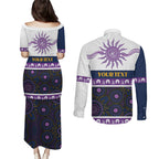 Storm NAIDOC Week Personalised Couples Matching Puletasi and Long Sleeve Button Shirt Aboriginal Torres Strait Islanders Vibe