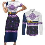 Storm NAIDOC Week Personalised Couples Matching Short Sleeve Bodycon Dress and Long Sleeve Button Shirt Aboriginal Torres Strait Islanders Vibe