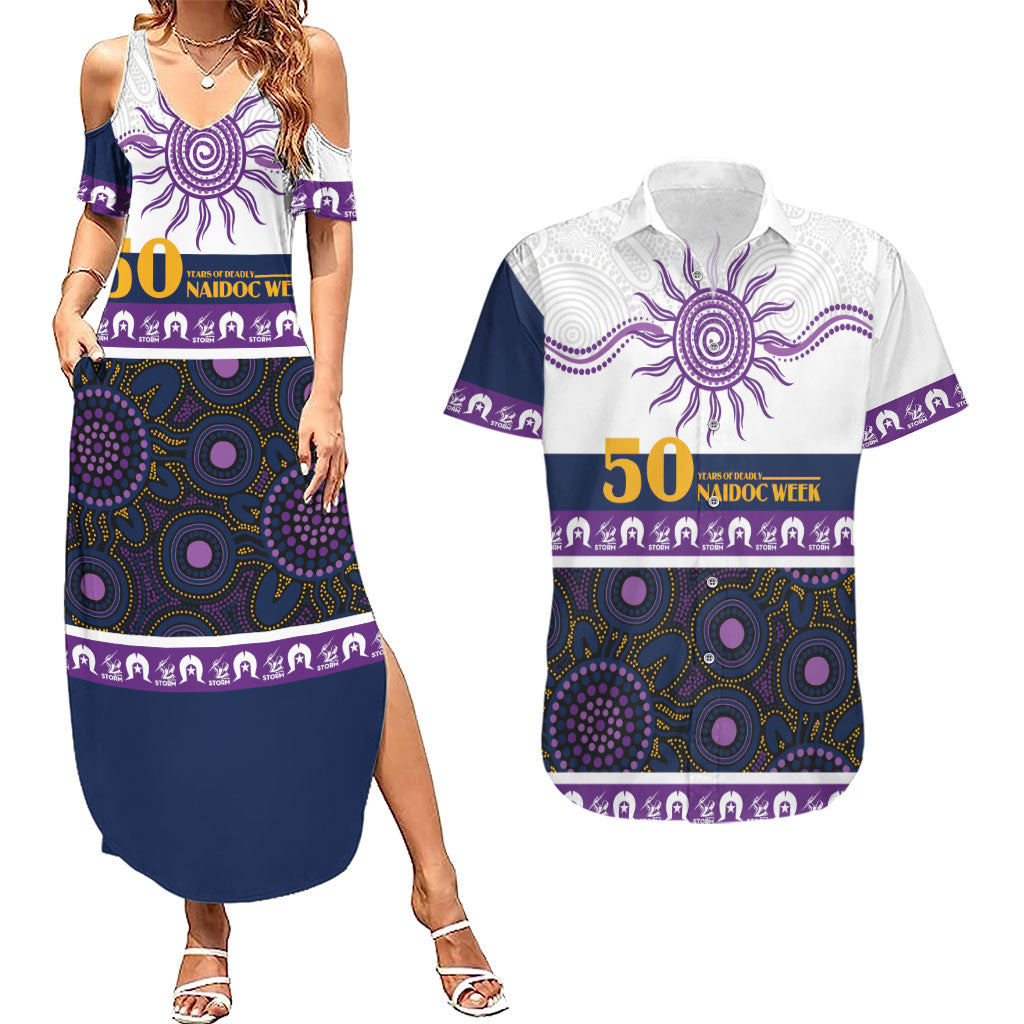 Storm NAIDOC Week Personalised Couples Matching Summer Maxi Dress and Hawaiian Shirt Aboriginal Torres Strait Islanders Vibe