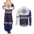 Storm NAIDOC Week Personalised Couples Matching Summer Maxi Dress and Long Sleeve Button Shirt Aboriginal Torres Strait Islanders Vibe