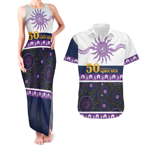 Storm NAIDOC Week Personalised Couples Matching Tank Maxi Dress and Hawaiian Shirt Aboriginal Torres Strait Islanders Vibe