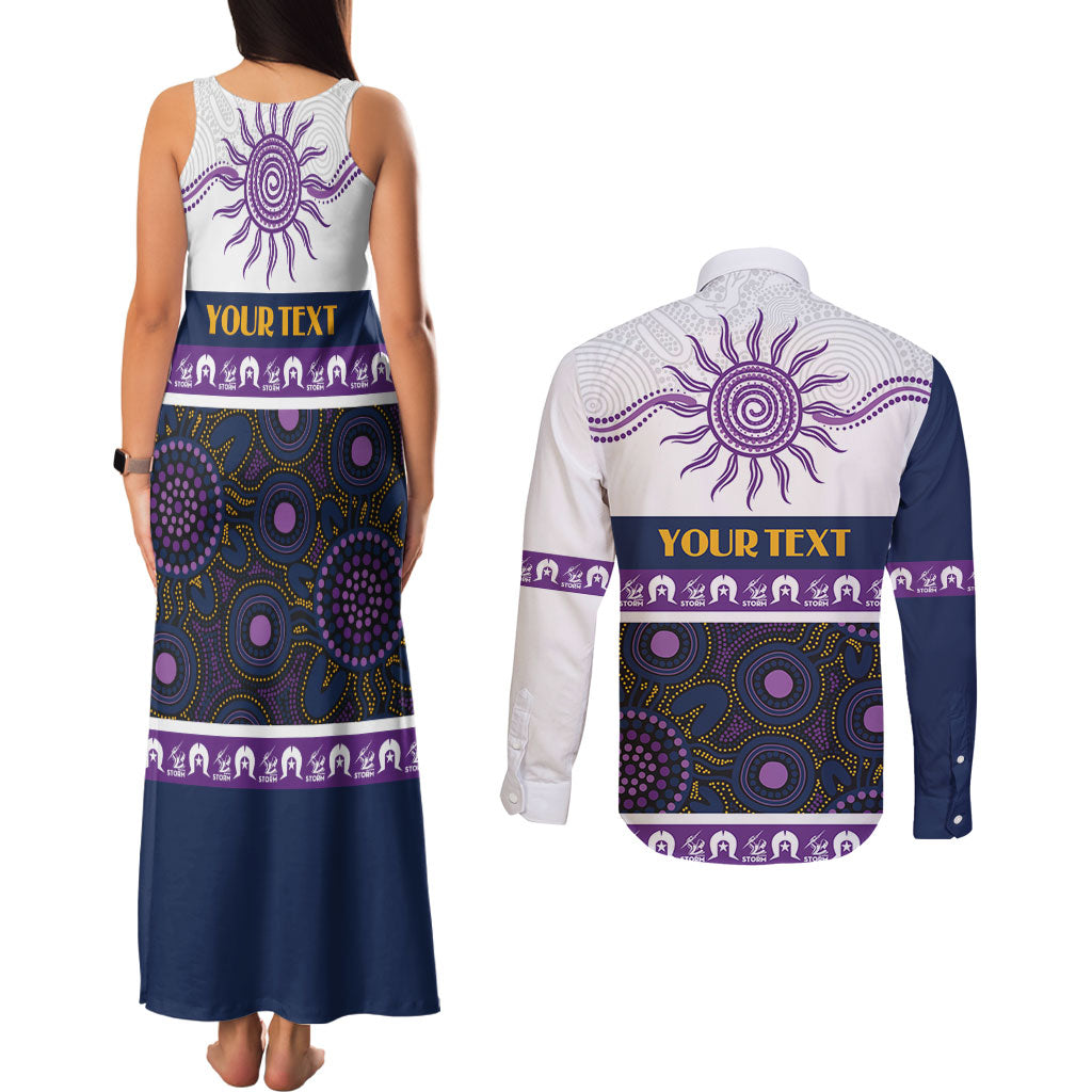 Storm NAIDOC Week Personalised Couples Matching Tank Maxi Dress and Long Sleeve Button Shirt Aboriginal Torres Strait Islanders Vibe
