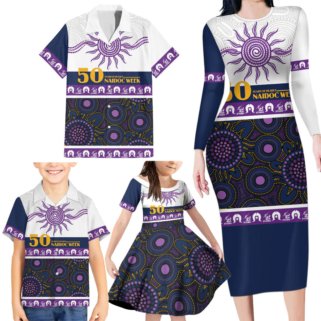Storm NAIDOC Week Personalised Family Matching Long Sleeve Bodycon Dress and Hawaiian Shirt Aboriginal Torres Strait Islanders Vibe