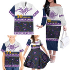 Storm NAIDOC Week Personalised Family Matching Off The Shoulder Long Sleeve Dress and Hawaiian Shirt Aboriginal Torres Strait Islanders Vibe