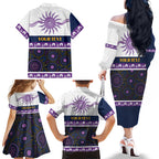 Storm NAIDOC Week Personalised Family Matching Off The Shoulder Long Sleeve Dress and Hawaiian Shirt Aboriginal Torres Strait Islanders Vibe