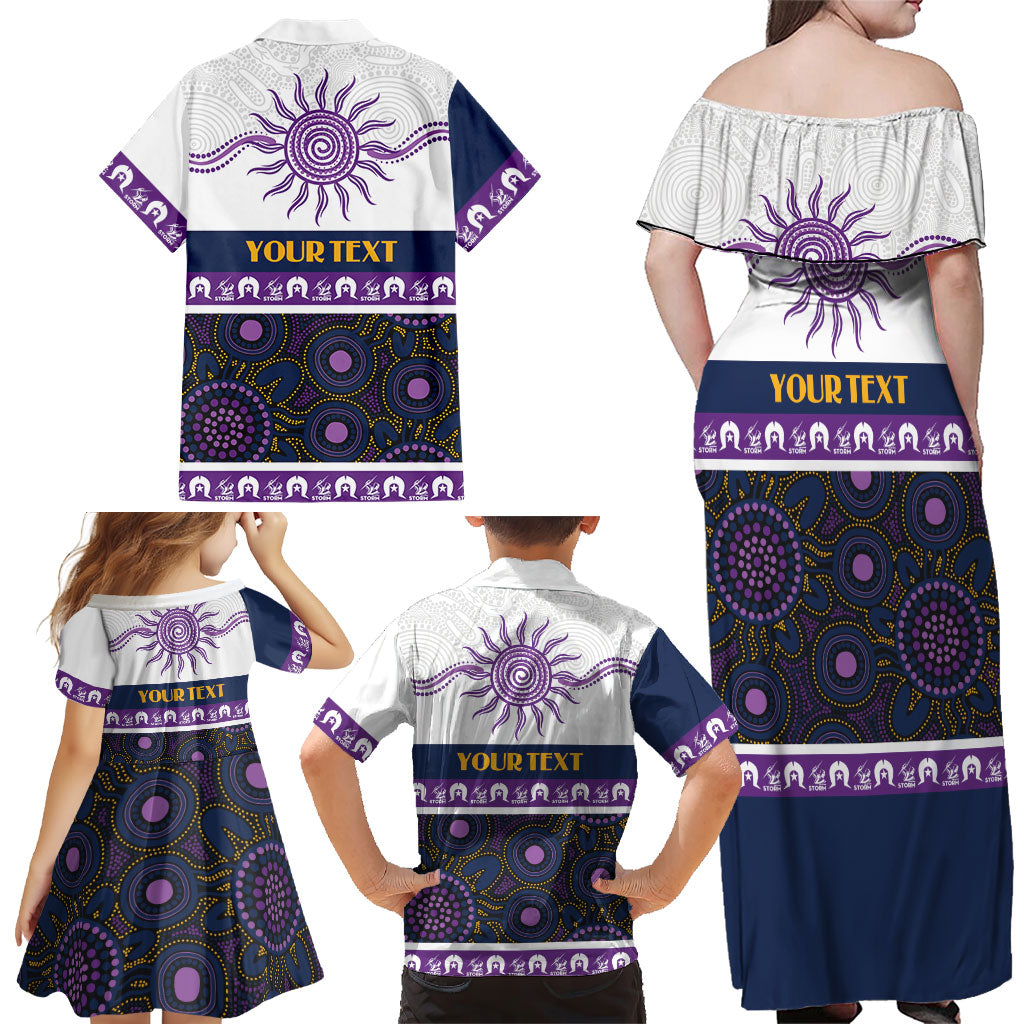 Storm NAIDOC Week Personalised Family Matching Off Shoulder Maxi Dress and Hawaiian Shirt Aboriginal Torres Strait Islanders Vibe