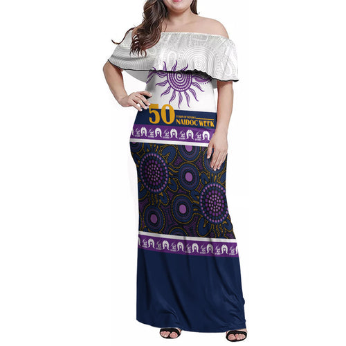 Storm NAIDOC Week Personalised Family Matching Off Shoulder Maxi Dress and Hawaiian Shirt Aboriginal Torres Strait Islanders Vibe