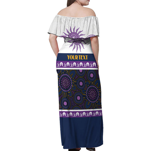 Storm NAIDOC Week Personalised Family Matching Off Shoulder Maxi Dress and Hawaiian Shirt Aboriginal Torres Strait Islanders Vibe