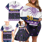Storm NAIDOC Week Personalised Family Matching Off Shoulder Short Dress and Hawaiian Shirt Aboriginal Torres Strait Islanders Vibe